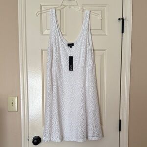Apt. 9 White Lace Scoop Neck Mini Dress